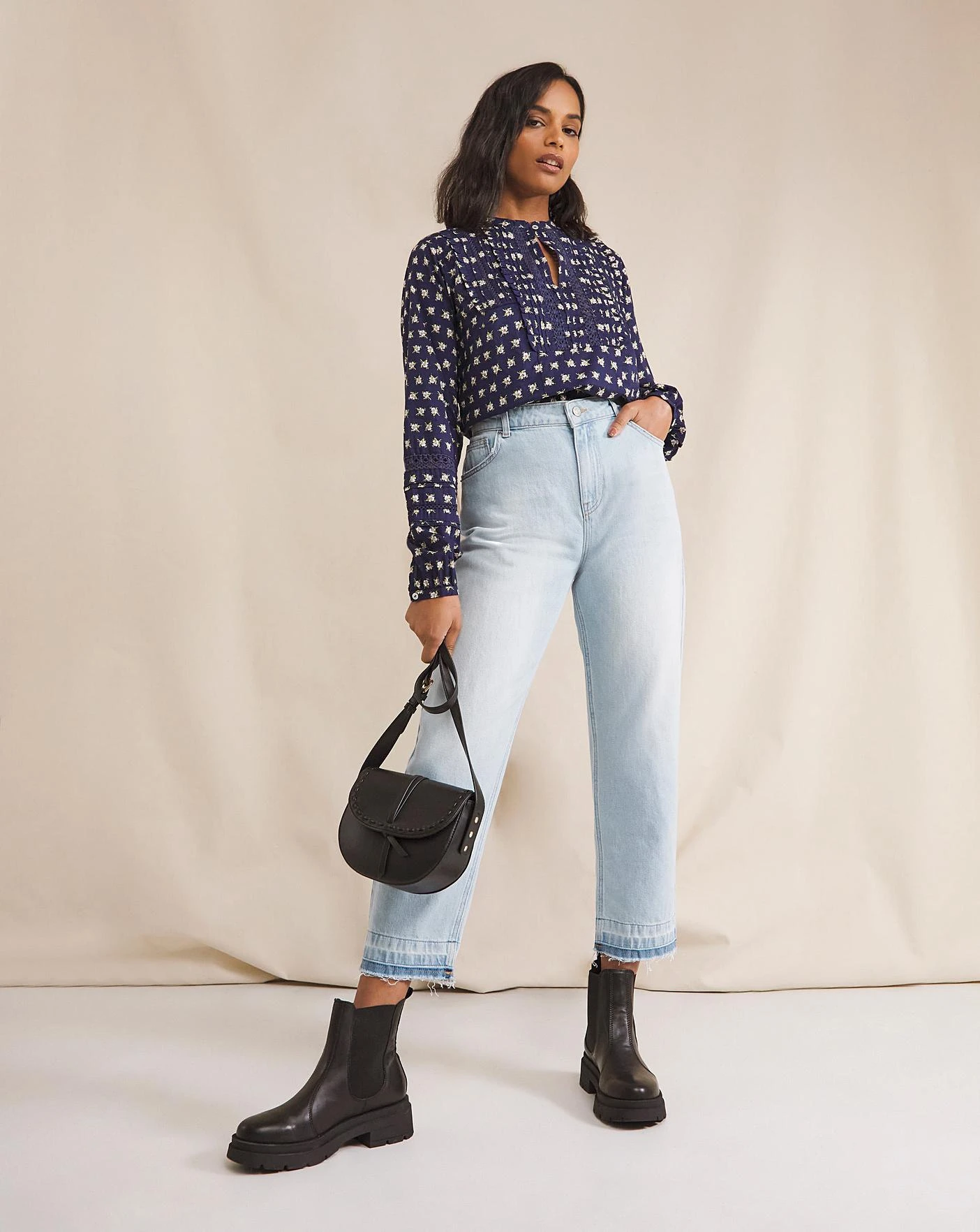 Anise Marguarite Bleach Wash Release Hem Straight Leg Jean| Bleach Wash 5 Anise Marguarite Bleach Wash Release Hem Straight Leg Jean| Bleach Wash - Image 3