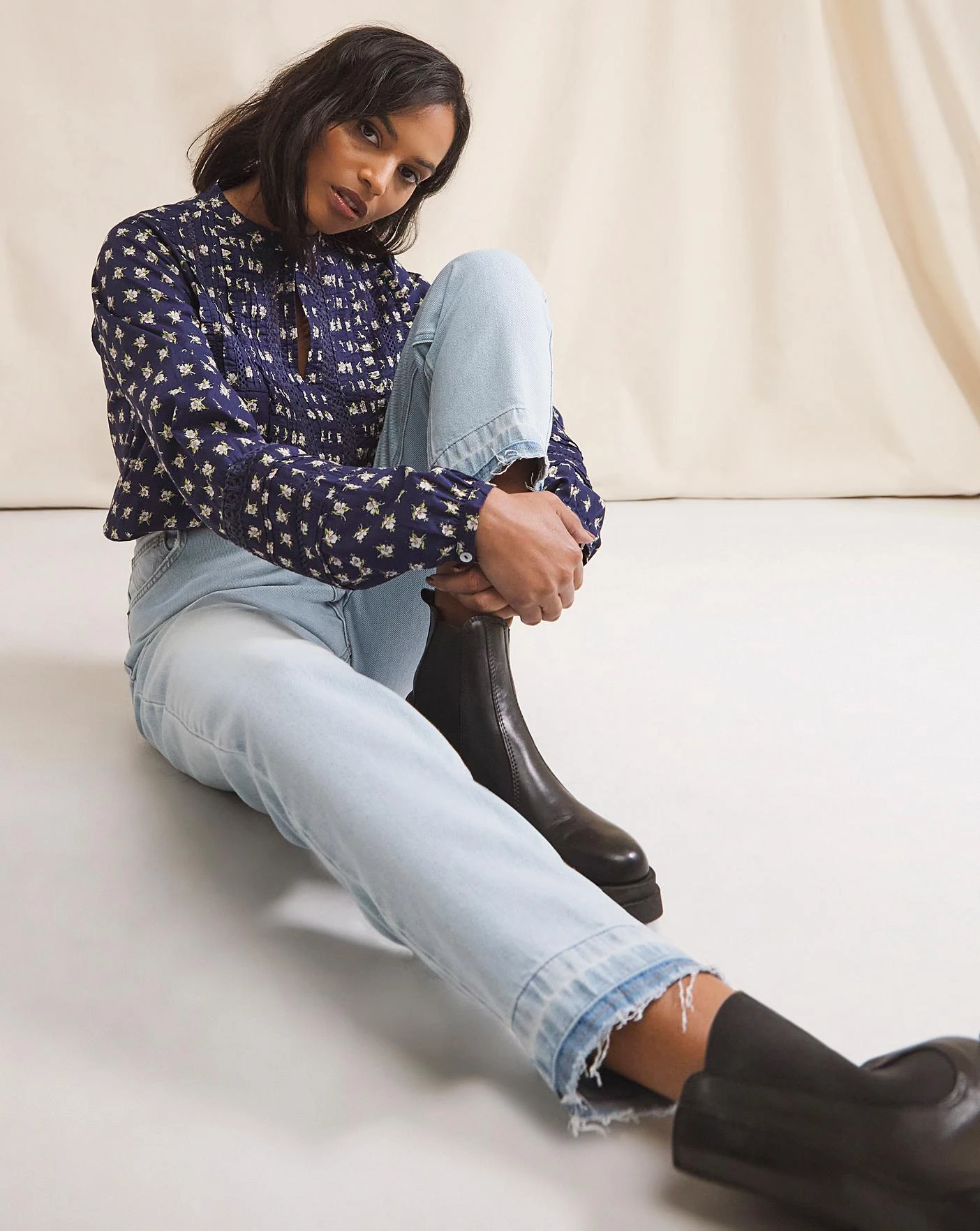 Anise Marguarite Bleach Wash Release Hem Straight Leg Jean| Bleach Wash 3 Anise Marguarite Bleach Wash Release Hem Straight Leg Jean| Bleach Wash