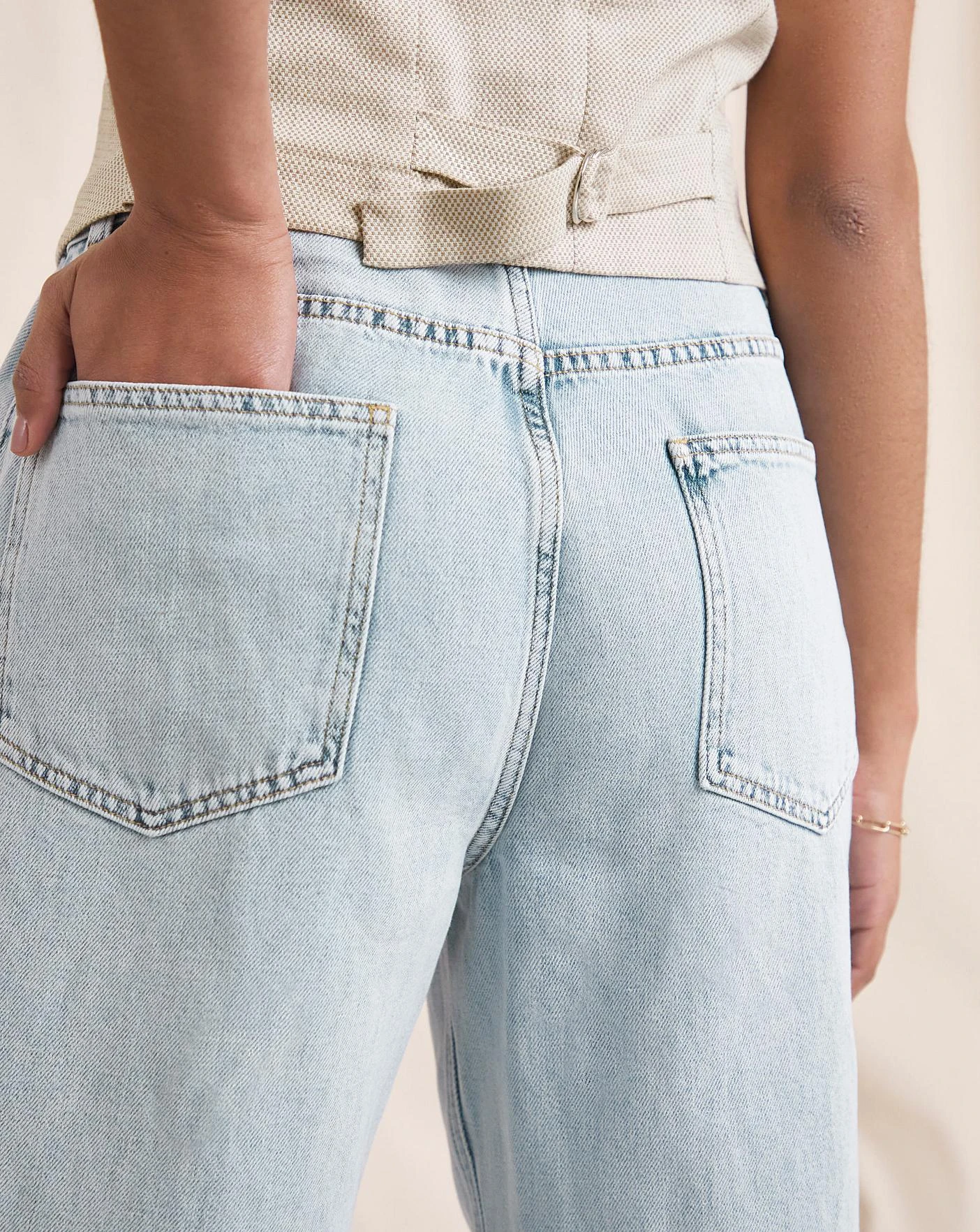 Anise Poppy Bleach Wash Slouch Jeans| Bleach Wash 7 Anise Poppy Bleach Wash Slouch Jeans| Bleach Wash - Image 5