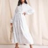 Anise Willow Blue Stripe Volume Sleeve Tiered Maxi Dress| Blue Stripe -Trendy Rae Sales w01vk119797w