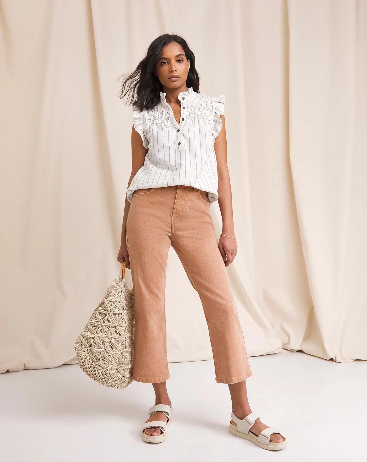 Anise Lily Baked Pink Crop Flare Jeans| Baked Pink 3 Anise Lily Baked Pink Crop Flare Jeans| Baked Pink