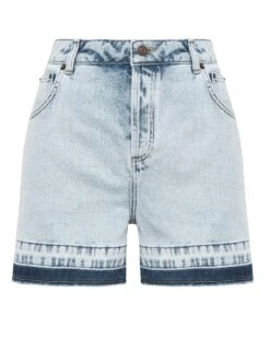 Anise Iris Bleach Wash Released Hem High Waisted Denim Shorts| Bleach Wash -Trendy Rae Sales w01vk684732s