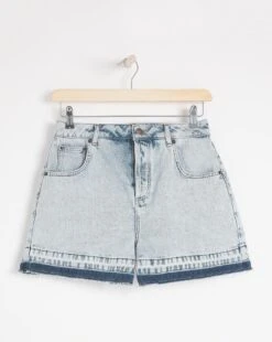 Anise Iris Bleach Wash Released Hem High Waisted Denim Shorts| Bleach Wash -Trendy Rae Sales w01vk684740s