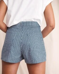Anise Tahlia Blue Stripe High Waisted Shorts| Blue Stripe -Trendy Rae Sales w01vk829738w