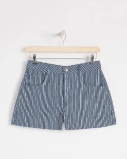 Anise Tahlia Blue Stripe High Waisted Shorts| Blue Stripe -Trendy Rae Sales w01vk829739s