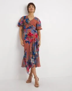Joanna Hope Bubble Sleeve Maxi Dress| Floral Print