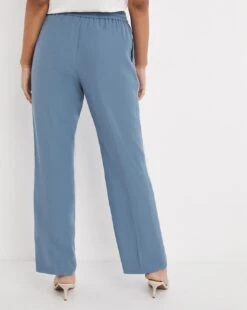 Blue Lyocell Pull On Wide Leg Trouser| Blue -Trendy Rae Sales w01zq192738s