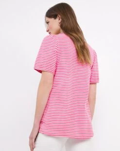 Julipa Embroidered Stripe T-Shirt| Pink -Trendy Rae Sales w07wg784706w