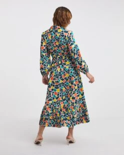 Raishma Studio Floral Print Frill Detailed Maxi Dress| Blue Multi-coloured -Trendy Rae Sales x01bo624708w