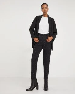 Scattered Diamante Slim Jeans| Black