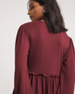 Soft Touch Shirred Waisted Jersey Dress| Burgundy 8 Soft Touch Shirred Waisted Jersey Dress| Burgundy -Trendy Rae Sales x01fh953742w