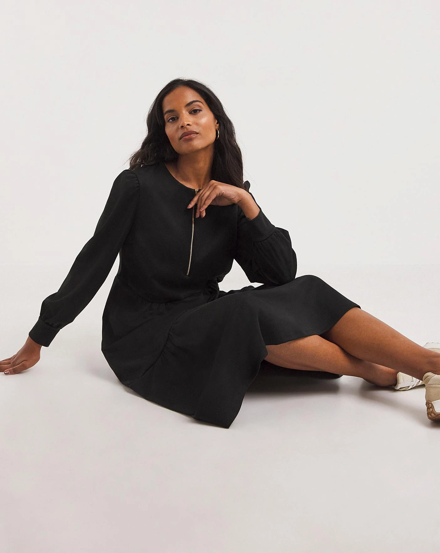 New Improved Tiered Ponte Dress| Black 3 New Improved Tiered Ponte Dress| Black - Image 2