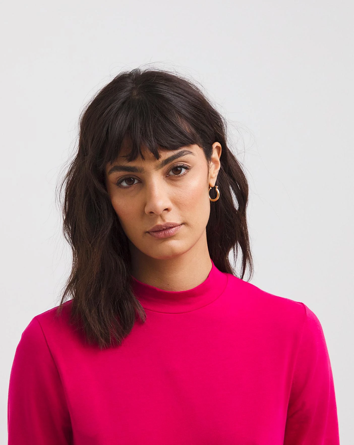 Cerise/Black 2 Pack Long Sleeve High Neck Tops| Multi Coloured Coloured 4 Cerise/Black 2 Pack Long Sleeve High Neck Tops| Multi Coloured Coloured - Image 2