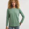 Basic Cotton Crew Neck Long Sleeve T-Shirt| Pistachio -Trendy Rae Sales x01fz943730w