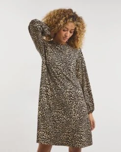 Balloon Sleeve Soft Touch Jersey A-Line Dress| Animal Print 8 Balloon Sleeve Soft Touch Jersey A-Line Dress| Animal Print -Trendy Rae Sales x01gh947740w