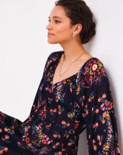 Joe Browns Pop Of Bright Crinkle Dress| Navy -Trendy Rae Sales x01gv749753w