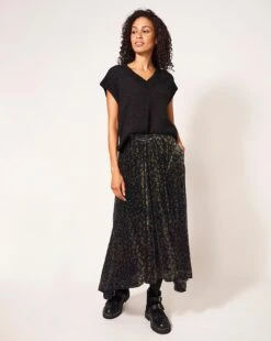 White Stuff Isabelle Devore Velvet Skirt| Grey Multicolour