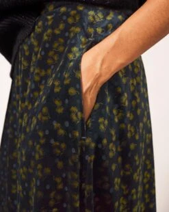 White Stuff Isabelle Devore Velvet Skirt| Grey Multicolour -Trendy Rae Sales x01ie557502c