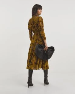 French Connection Guthern Burn Out Mid Dress| Gold -Trendy Rae Sales x01ie655738w