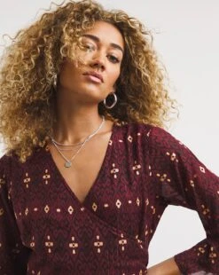 Joe Browns Foil Wine Dress| Wine -Trendy Rae Sales x01if089769w