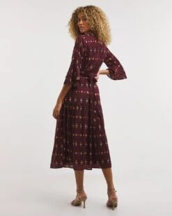 Joe Browns Foil Wine Dress| Wine -Trendy Rae Sales x01if089770w