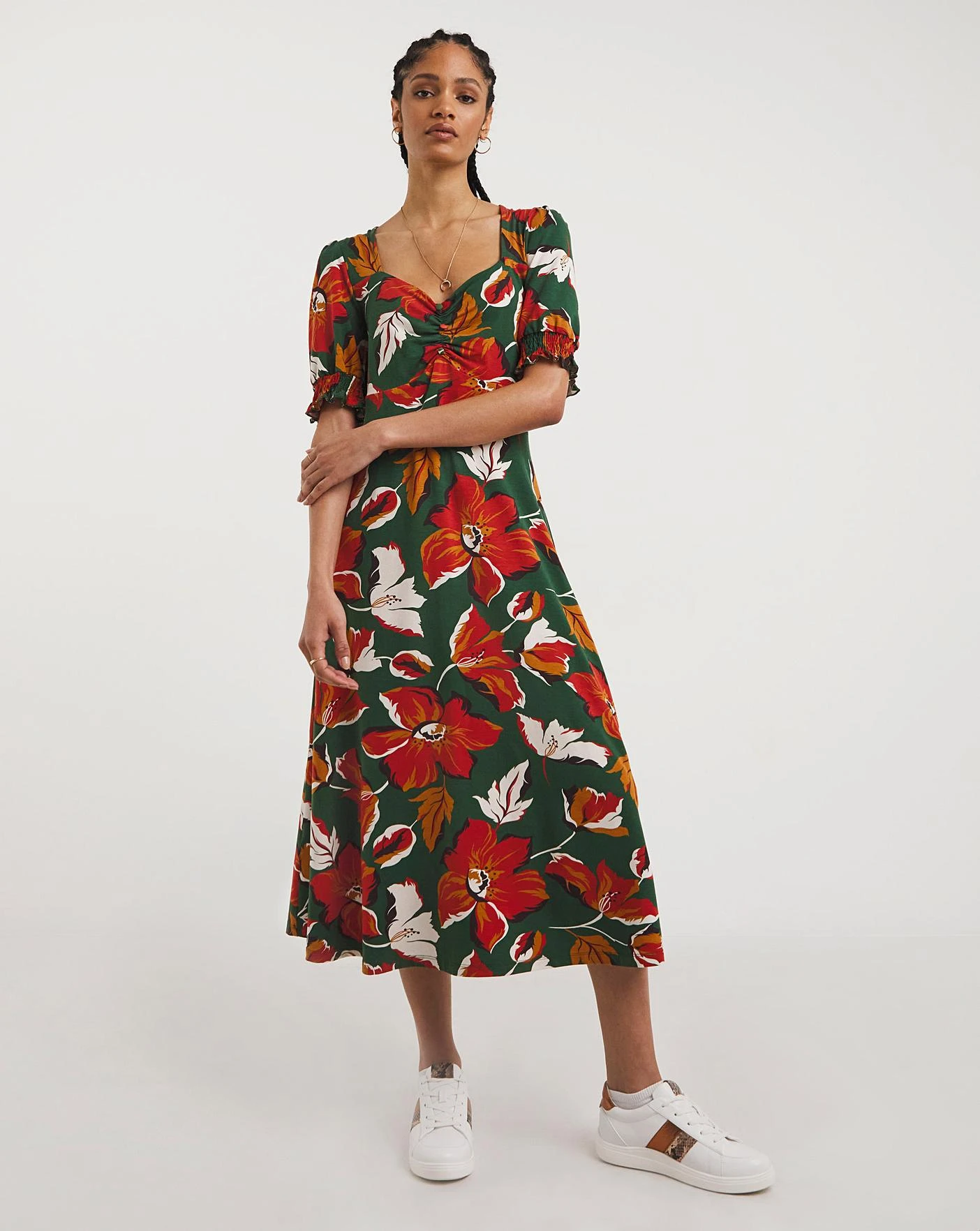 Joe Browns Floral Midi Jersey Dress| Multi 3 Joe Browns Floral Midi Jersey Dress| Multi