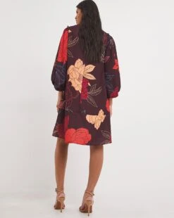 Joanna Hope Graphic Floral Print Shift Dress| Red Print -Trendy Rae Sales x01ii010728w