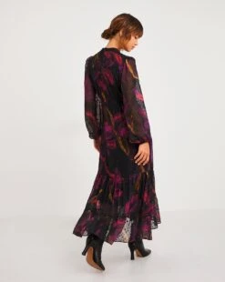 Joanna Hope Purple Print Metallic Dobby Maxi Dress| Purple Print -Trendy Rae Sales x01ii476708w