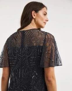 Joanna Hope Beaded Trouser Set| Charcoal -Trendy Rae Sales x01ii713735w