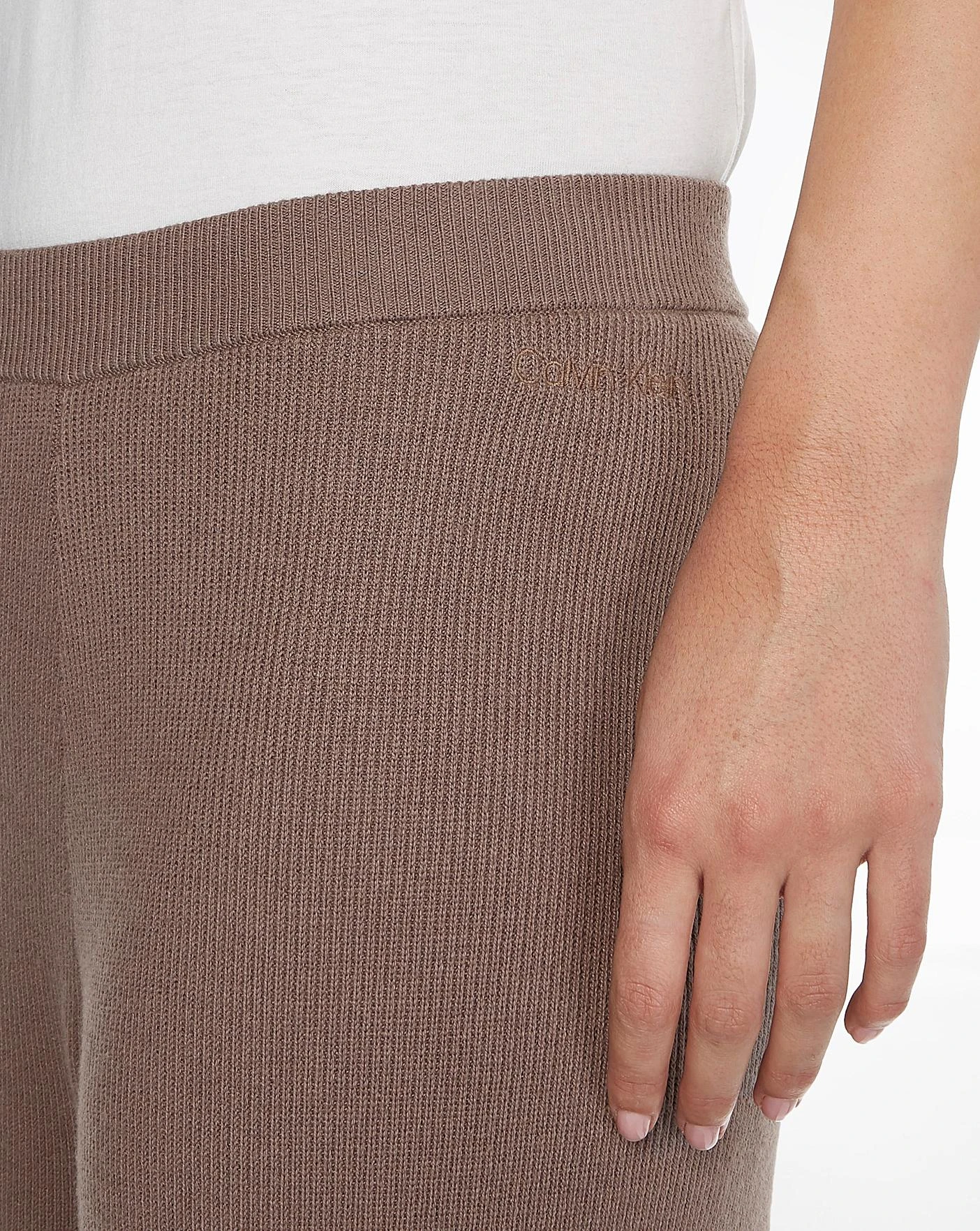 Calvin Klein Wool Knit Wide Leg Trousers| Brown 4 Calvin Klein Wool Knit Wide Leg Trousers| Brown - Image 2