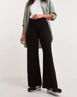 Lottie Black Pull On Wide Leg Jeggings| Black -Trendy Rae Sales x01nb900751w