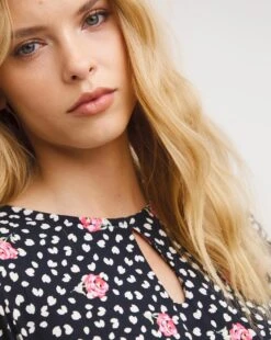 Soft Touch Jersey Midi A-Line Dress| Multi Coloured Floral -Trendy Rae Sales x01rn165740w