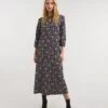 Soft Touch Jersey Midi A-Line Dress| Multi Coloured Floral