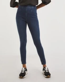 Mid Blue Jersey Denim Leggings| Mid Blue -Trendy Rae Sales x01tt114708w