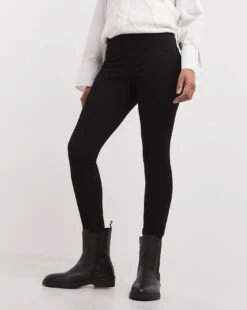 Black Jersey Denim Leggings| Black -Trendy Rae Sales x01tt121749w