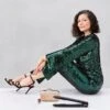 Green Pull On Sequin Straight Leg Trouser| Green -Trendy Rae Sales x01tu233751a