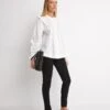 Whistles Broiderie Frill Sleeve Top| White -Trendy Rae Sales x01uv207751w