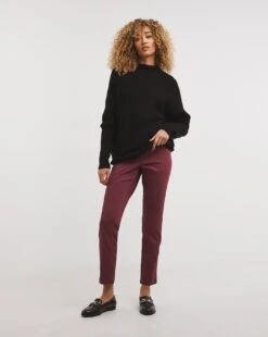 Simply Be Burgundy Bella Slim Jeggings| Burgundy