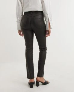 Black Coated Splitfront Hem Slim Jeans| Black 8 Black Coated Splitfront Hem Slim Jeans| Black -Trendy Rae Sales x01uy743738w