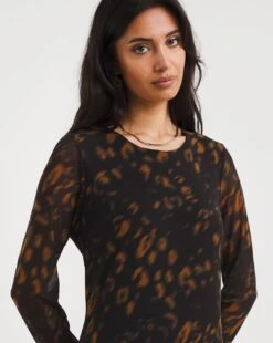 Joanna Hope Animal Asymmetric Frill Mesh Maxi Dress| Print -Trendy Rae Sales x01wi570733w