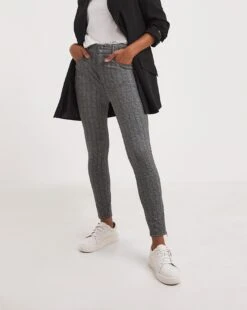 Lurex Herringbone Power Ponte Mock Trouser| Sequin -Trendy Rae Sales x01zb907731w