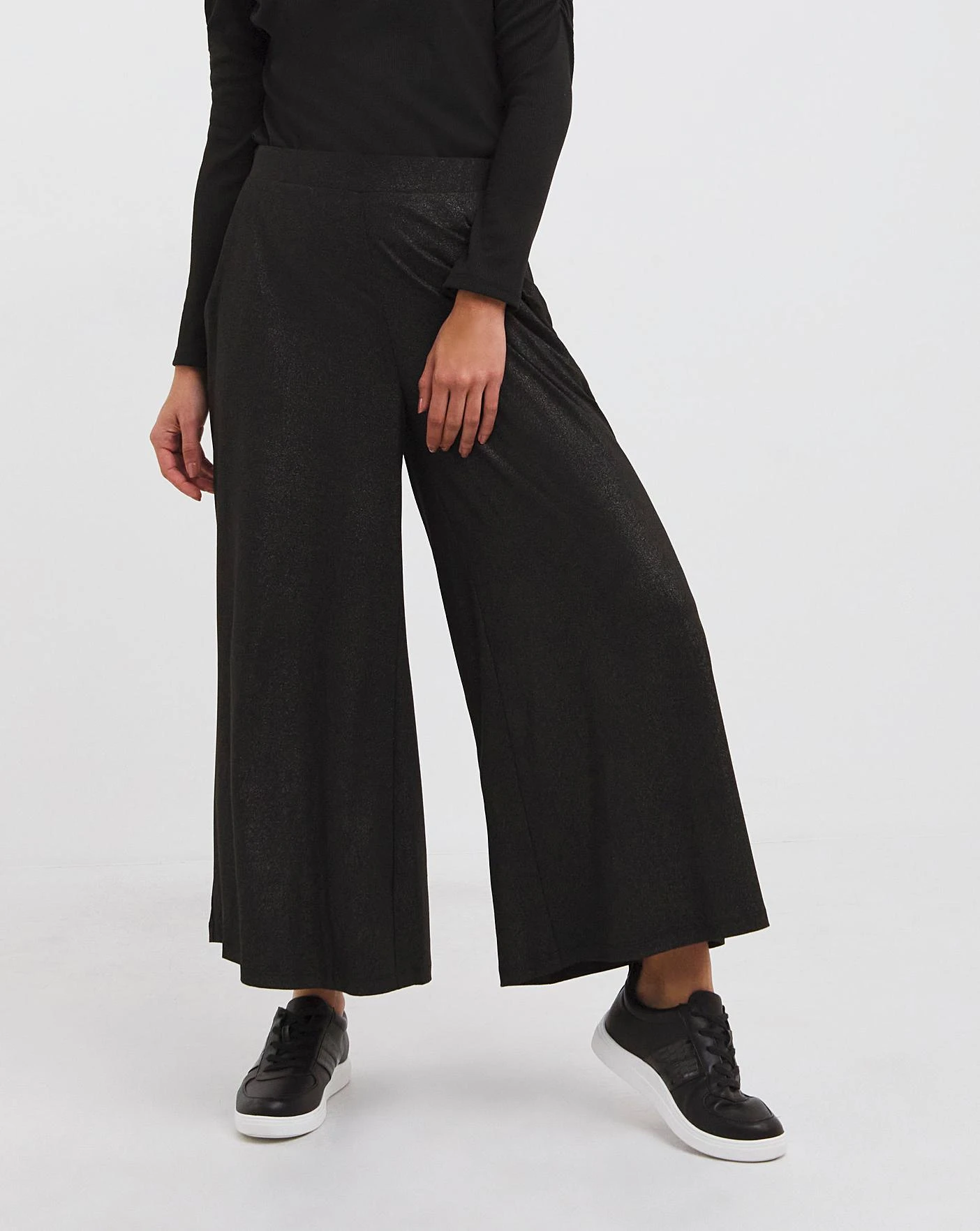 Pull On Foil Printed Soft Touch Wide Ankle Grazer| Black 5 Pull On Foil Printed Soft Touch Wide Ankle Grazer| Black - Image 3