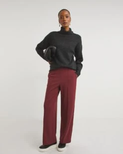 Pull On Super Stretchy Scuba Crepe Trousers| Red