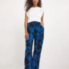 Printed Spun Wide Leg Trouser| Blue Print -Trendy Rae Sales x01zf222720w
