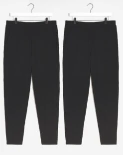 Black/Black 2 Pack Pull On Lightweight Jersey Tapered Leg Trousers| Black/Black -Trendy Rae Sales x01zf890953s