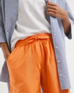 Orange Linen Mix Knee Length Shorts| Orange 9 Orange Linen Mix Knee Length Shorts| Orange -Trendy Rae Sales x01zh030722w