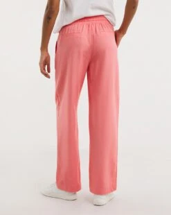 Coral Linen Mix Straight Leg Trousers| Coral -Trendy Rae Sales x01zh034720w