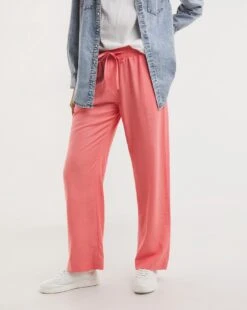 Coral Linen Mix Straight Leg Trousers| Coral -Trendy Rae Sales x01zh034723w