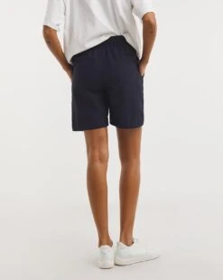 Navy Linen Mix Shorts| Navy -Trendy Rae Sales x01zh112720w