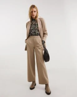 Oatmeal Ponte Straight Leg Trouser| Oatmeal